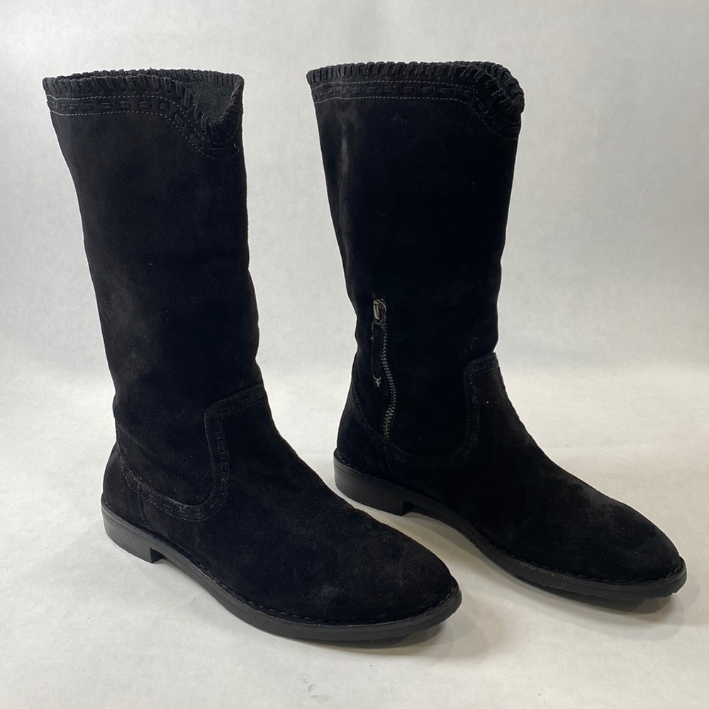 Trask Audra unlined suede boot black western